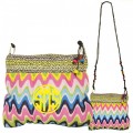 180427- 6 COLORS-6 PIECE CHEVRON SINGLE SHOULDER / LONG STRAP SMALL MESSENGER HANDBAG (6 COLORS)